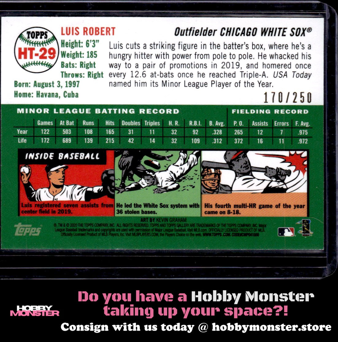 2020 Topps Gallery Luis Robert Heritage Green #/250 Chicago White Sox