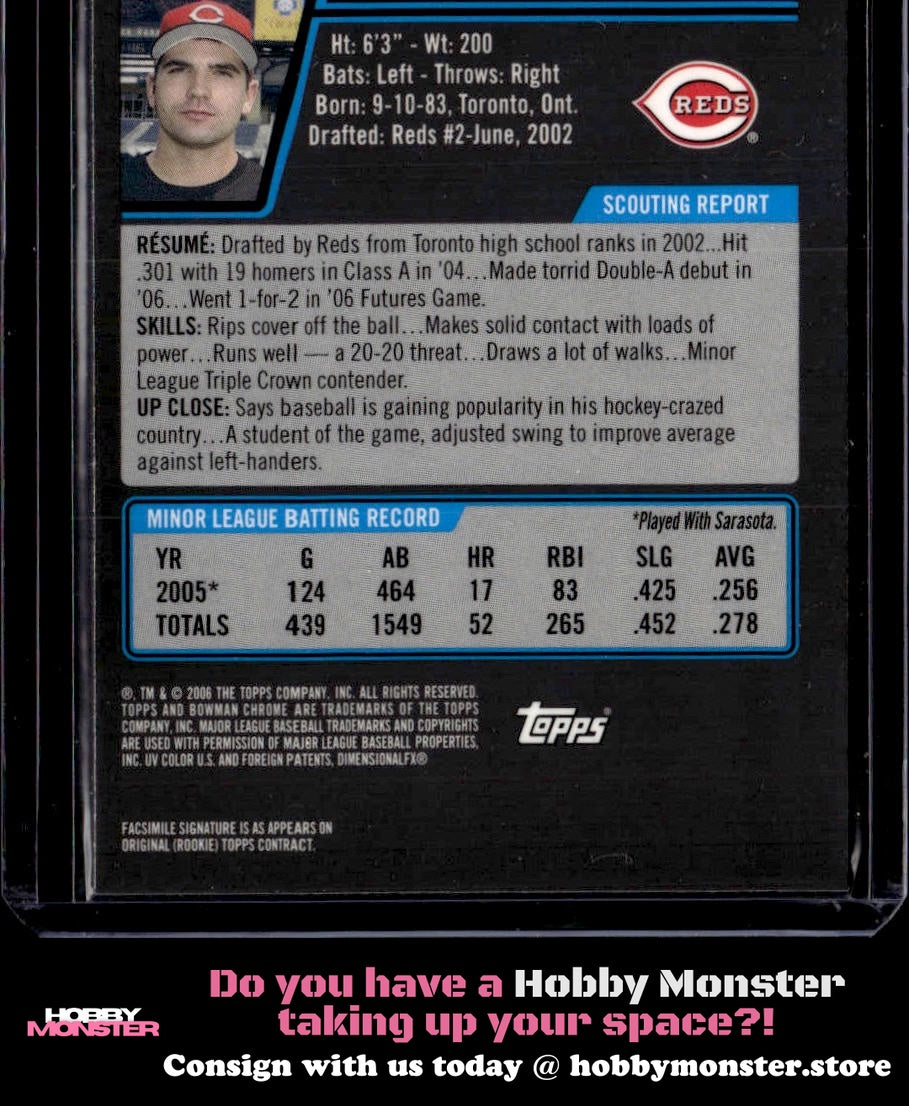 2006 Bowman Draft Joey Votto Chrome Futures Game Cincinnati Reds B