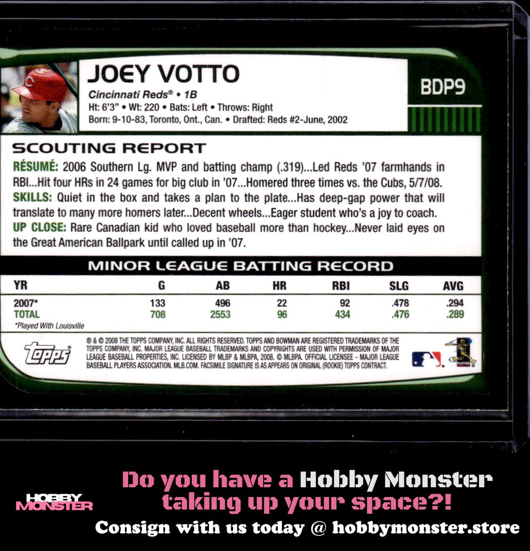 2008 Bowman Draft Picks & Prospects Joey Votto Cincinnati Reds