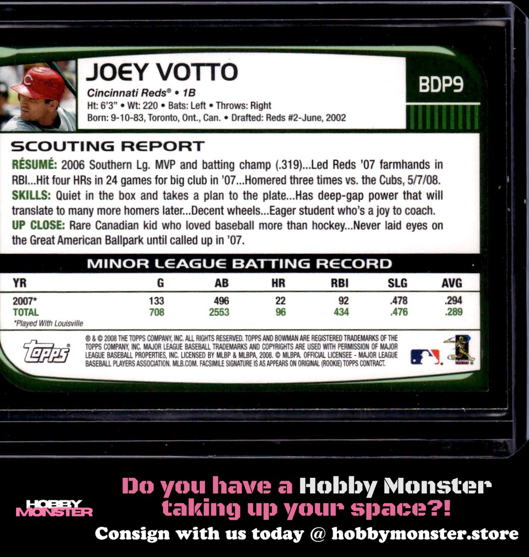 2008 Bowman Draft Picks & Prospects Joey Votto Cincinnati Reds E
