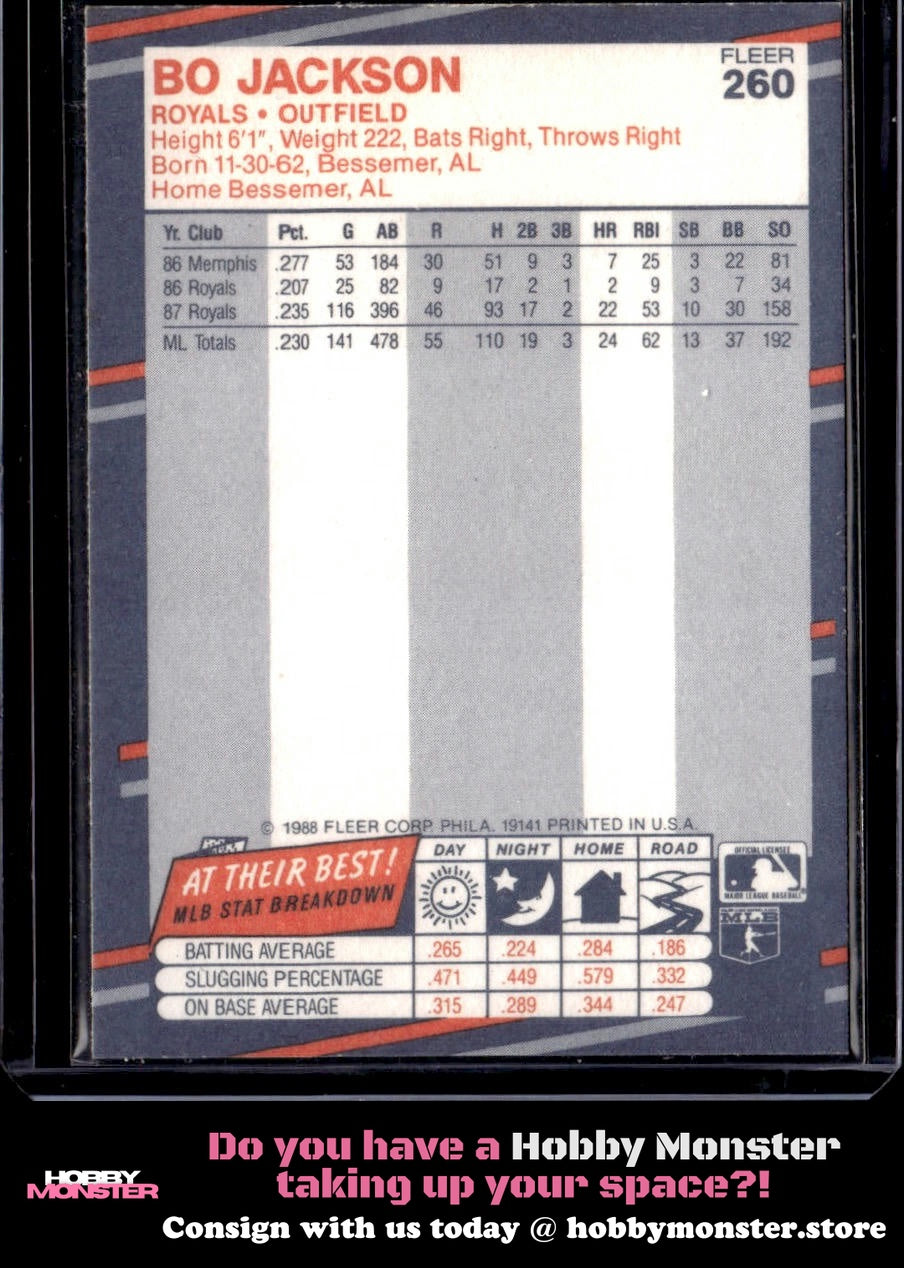1988 Fleer Bo Jackson Kansas City Royals