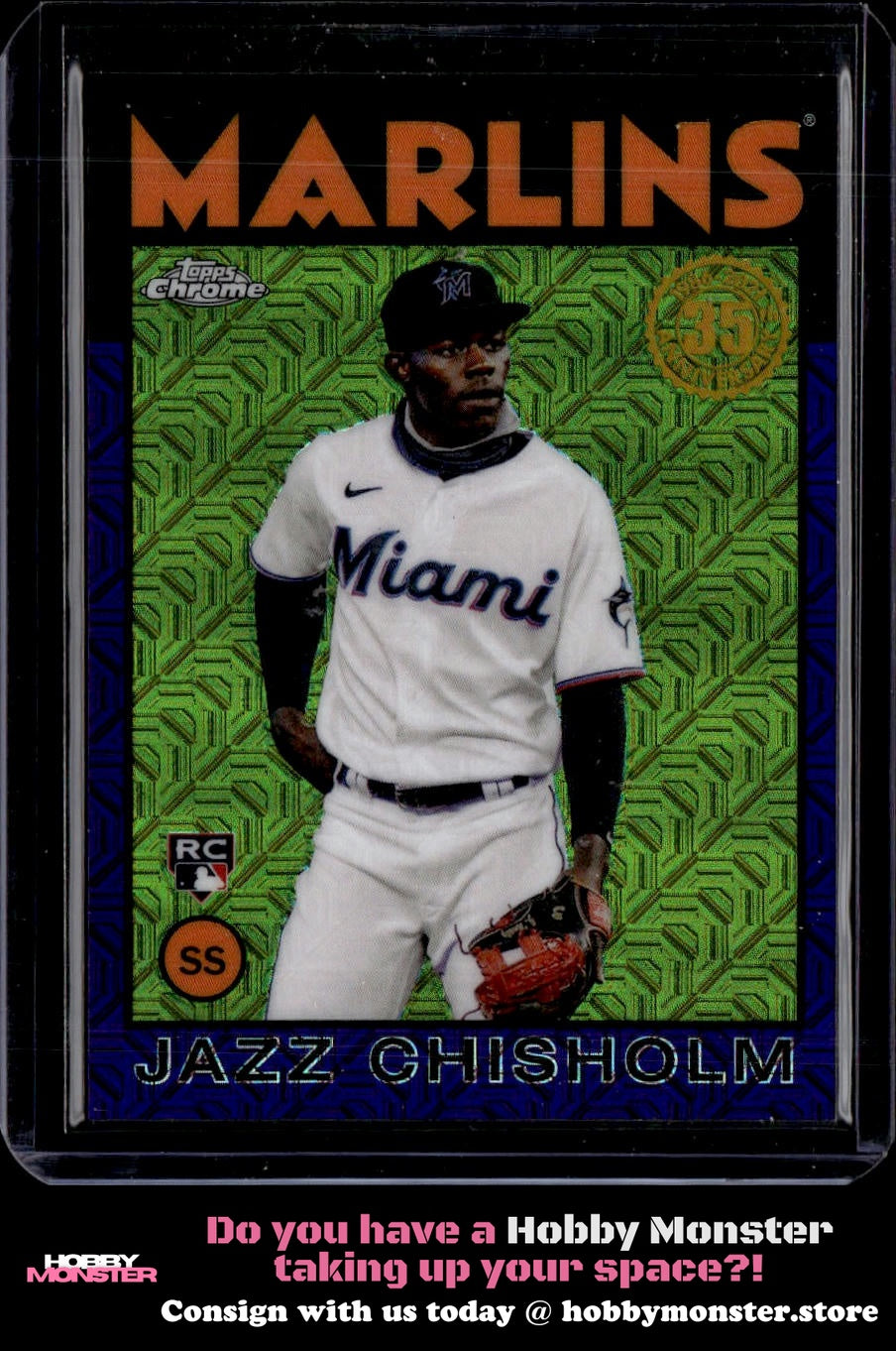 2021 Topps Jazz Chisholm 1986 Chrome Purple #/75 Miami Marlins