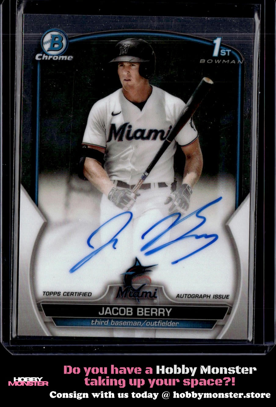 2023 Bowman Jacob Berry Chrome Prospects Autographs Auto Miami Marlins