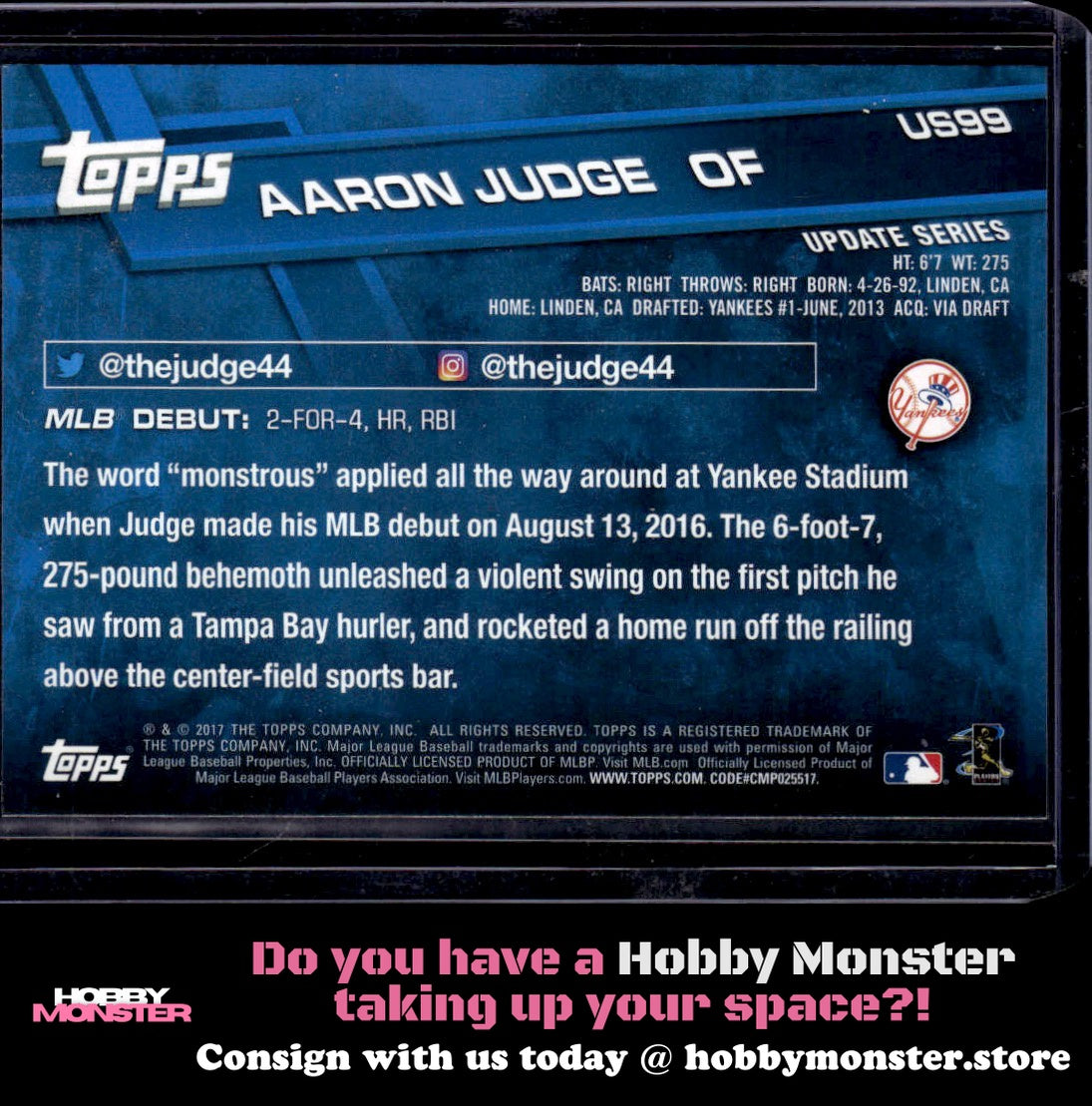 2017 Topps Update Aaron Judge New York Yankees