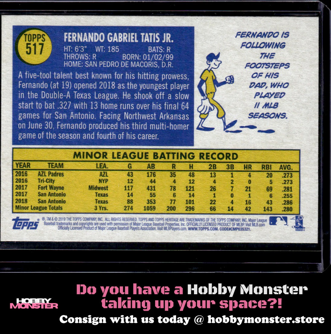 2019 Topps Heritage Fernando Tatis Jr. Rookie San Diego Padres