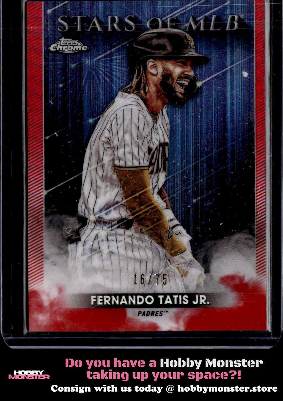 2022 Topps Fernando Tatis Jr. Stars of MLB Chrome Red #/75 San Diego Padres