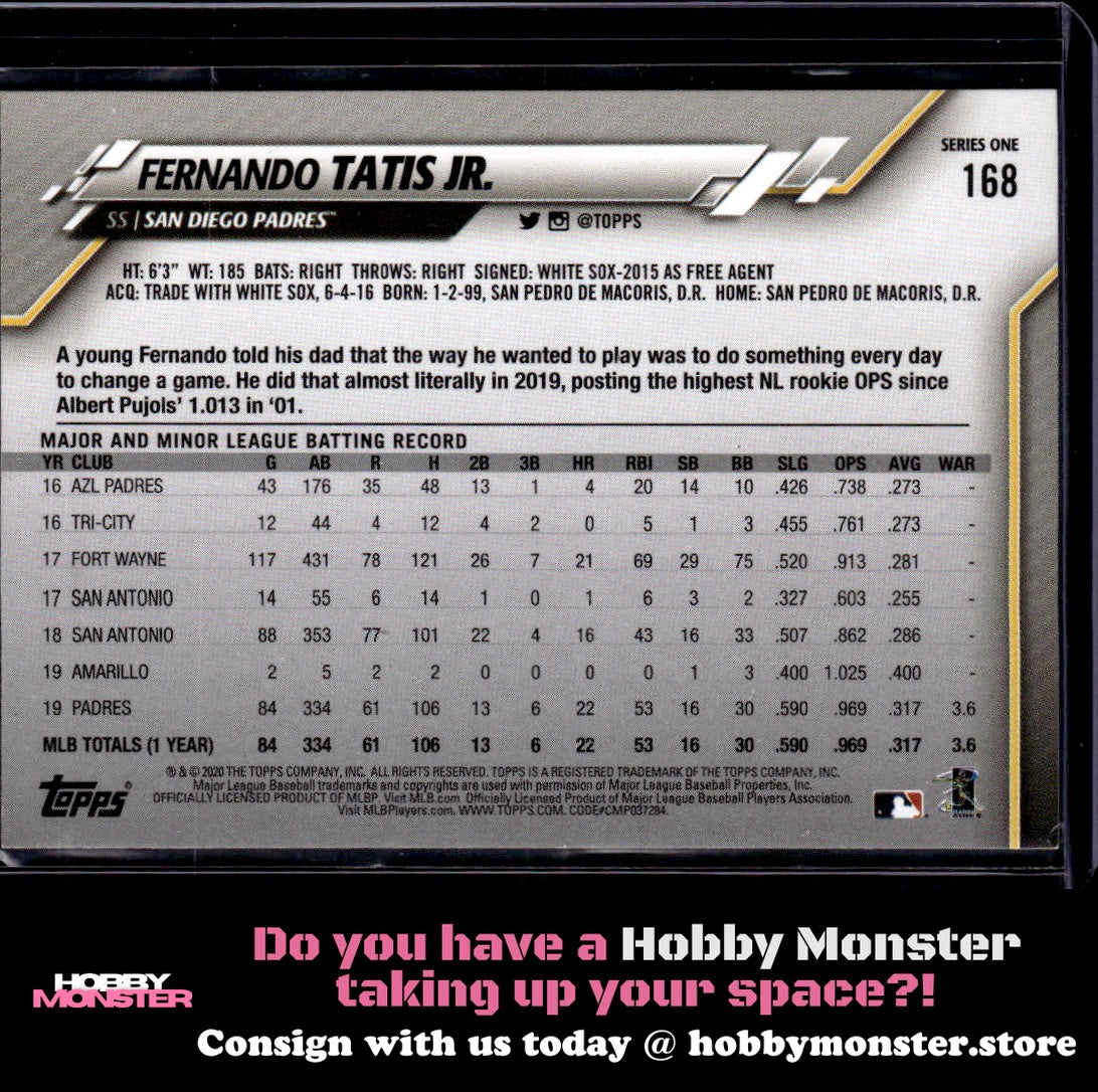 2020 Topps Fernando Tatis Jr. Squatting (horizontal) San Diego Padres C
