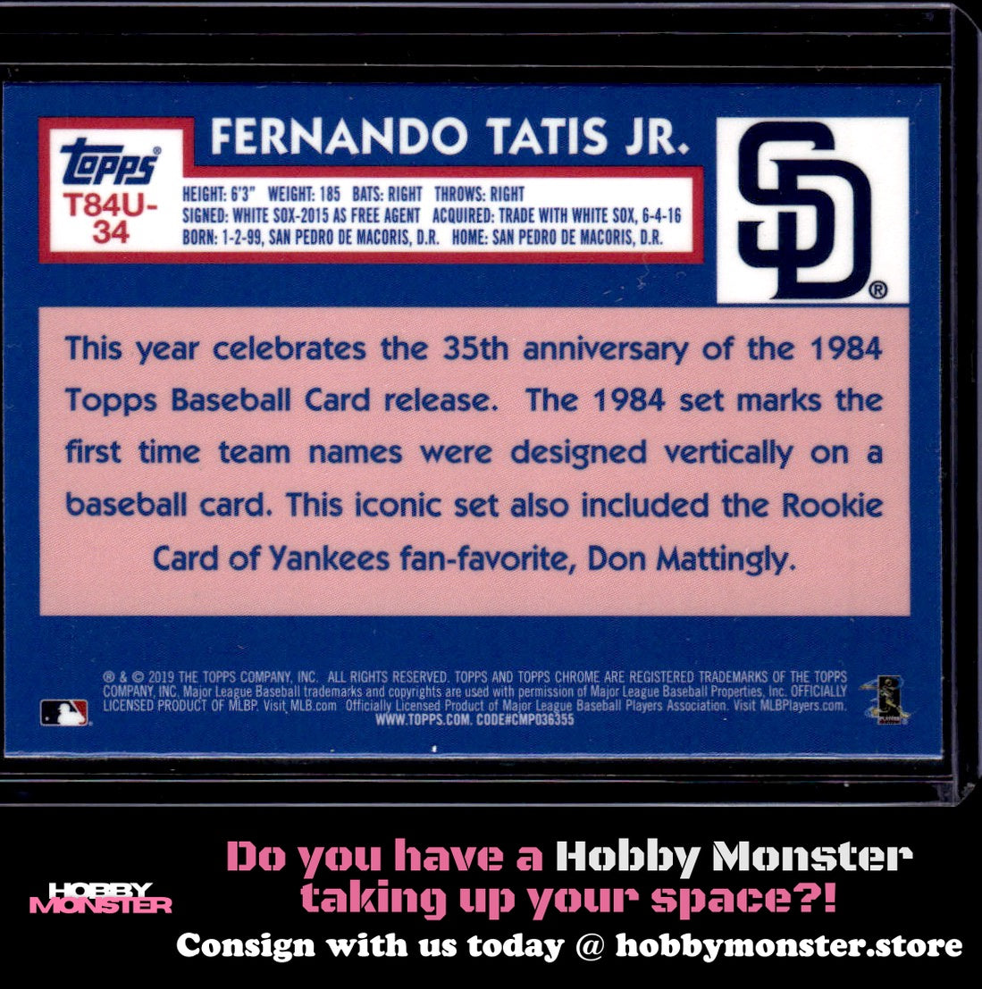 2019 Topps Update Fernando Tatis Jr. Silver Pack 1984 San Diego Padres
