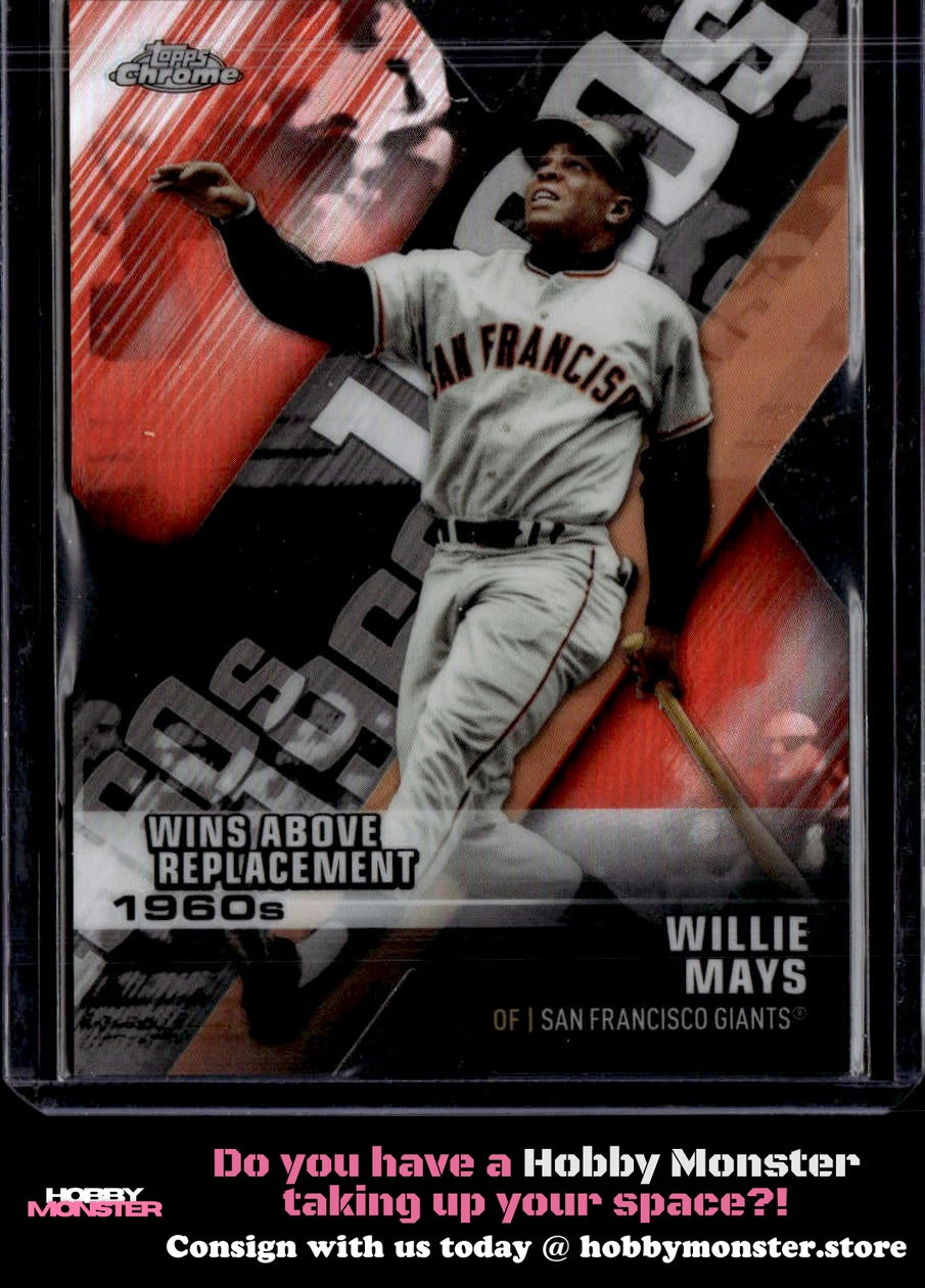 2020 Topps Chrome Willie Mays Die Cut Orange Refractor #/25 Giants