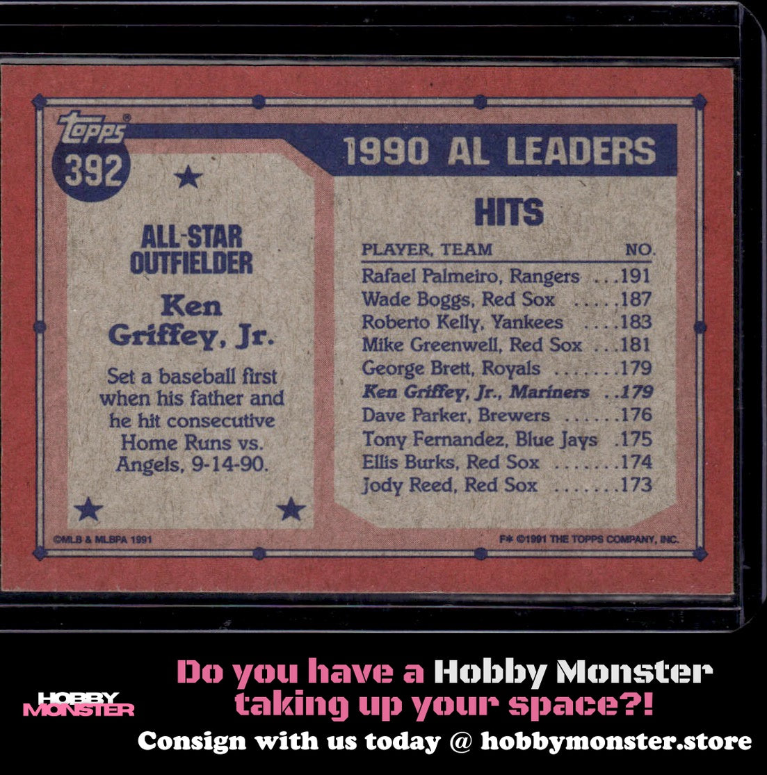 1991 Topps Ken Griffey, Jr. Seattle Mariners