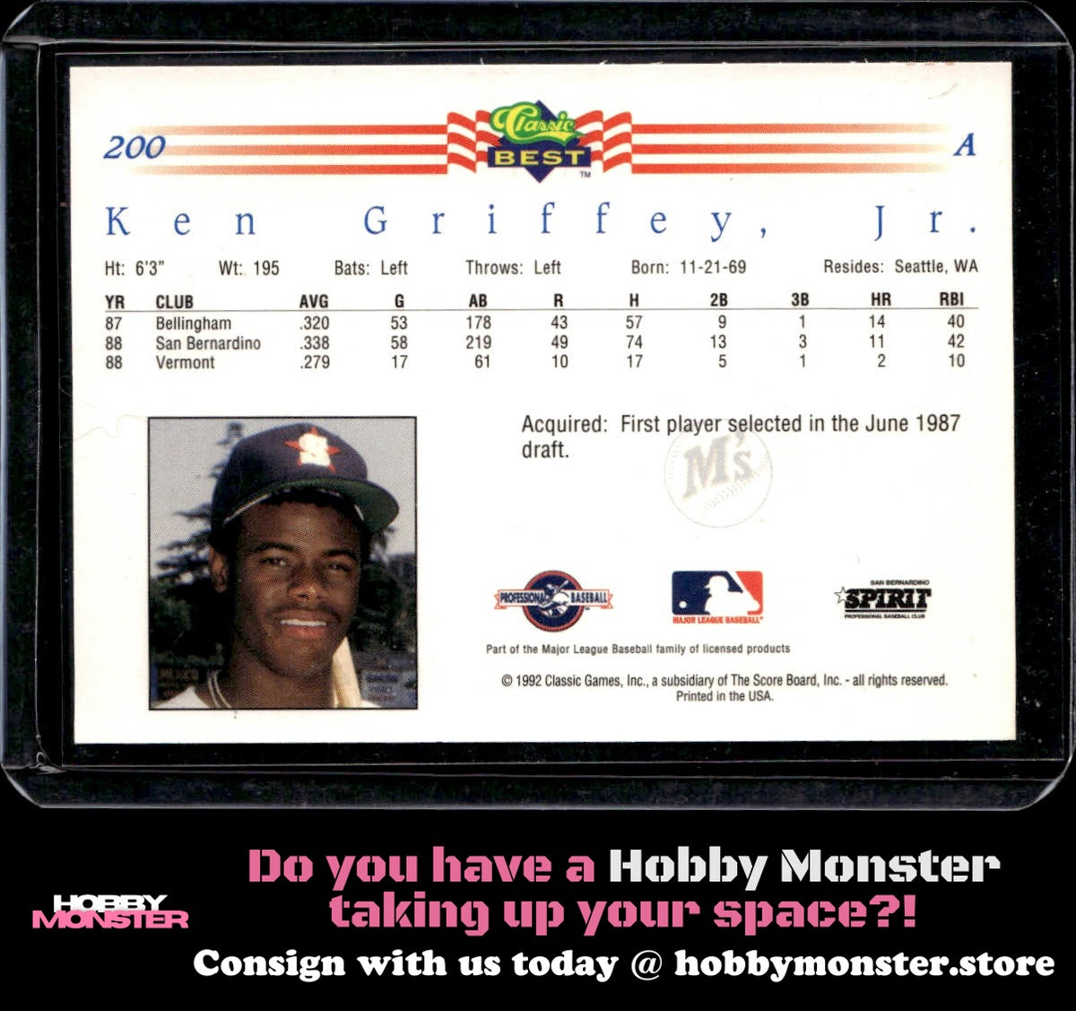 1992 Classic Best Ken Griffey Jr. San Bernardino Spirit