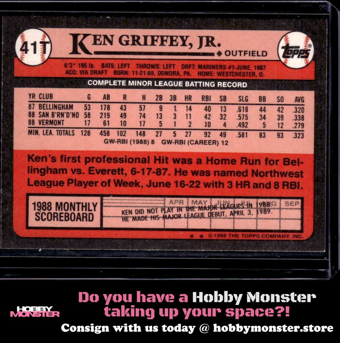 1989 Topps Traded Ken Griffey Jr. Seattle Mariners