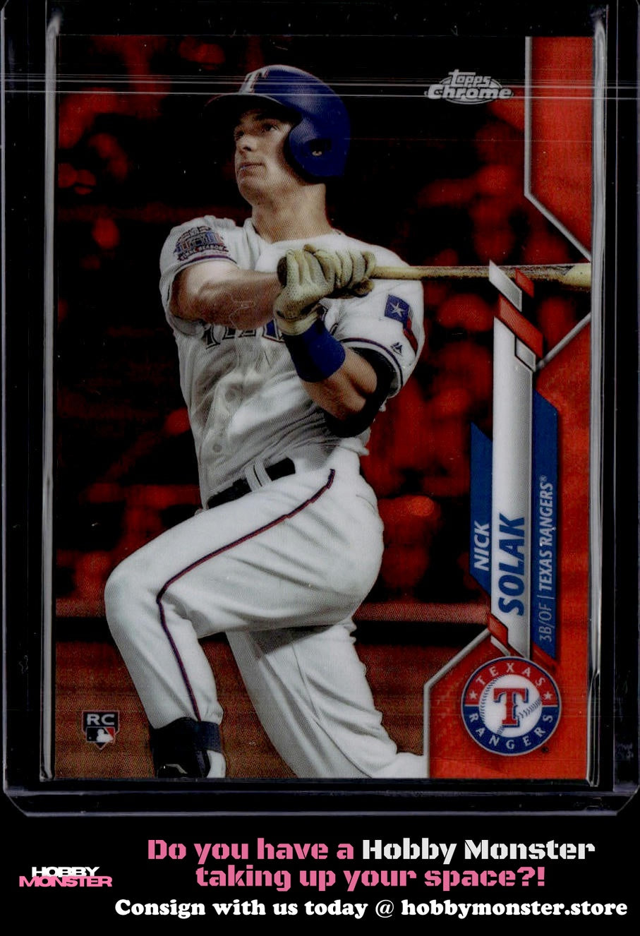 2020 Topps Chrome Nick Solak Orange Refractor Rookie #/25 Texas Rangers