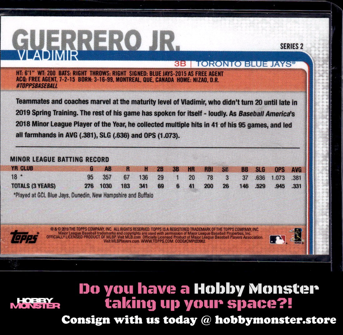 2019 Topps Vladimir Guerrero Jr. Rookie No Number Toronto Blue Jays