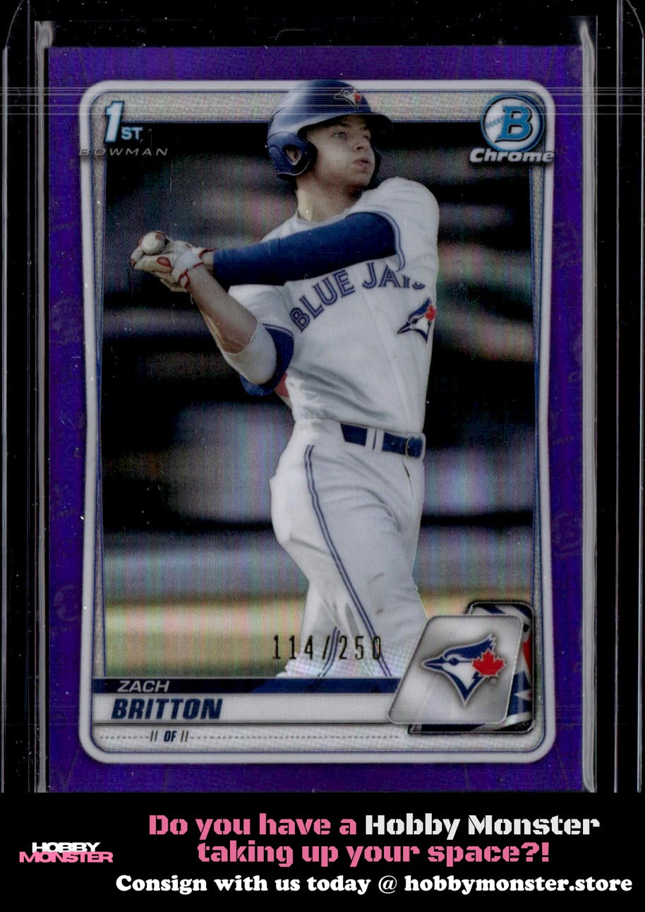 2020 Bowman Draft Zach Britton Chrome Purple #/250 Toronto Blue Jays