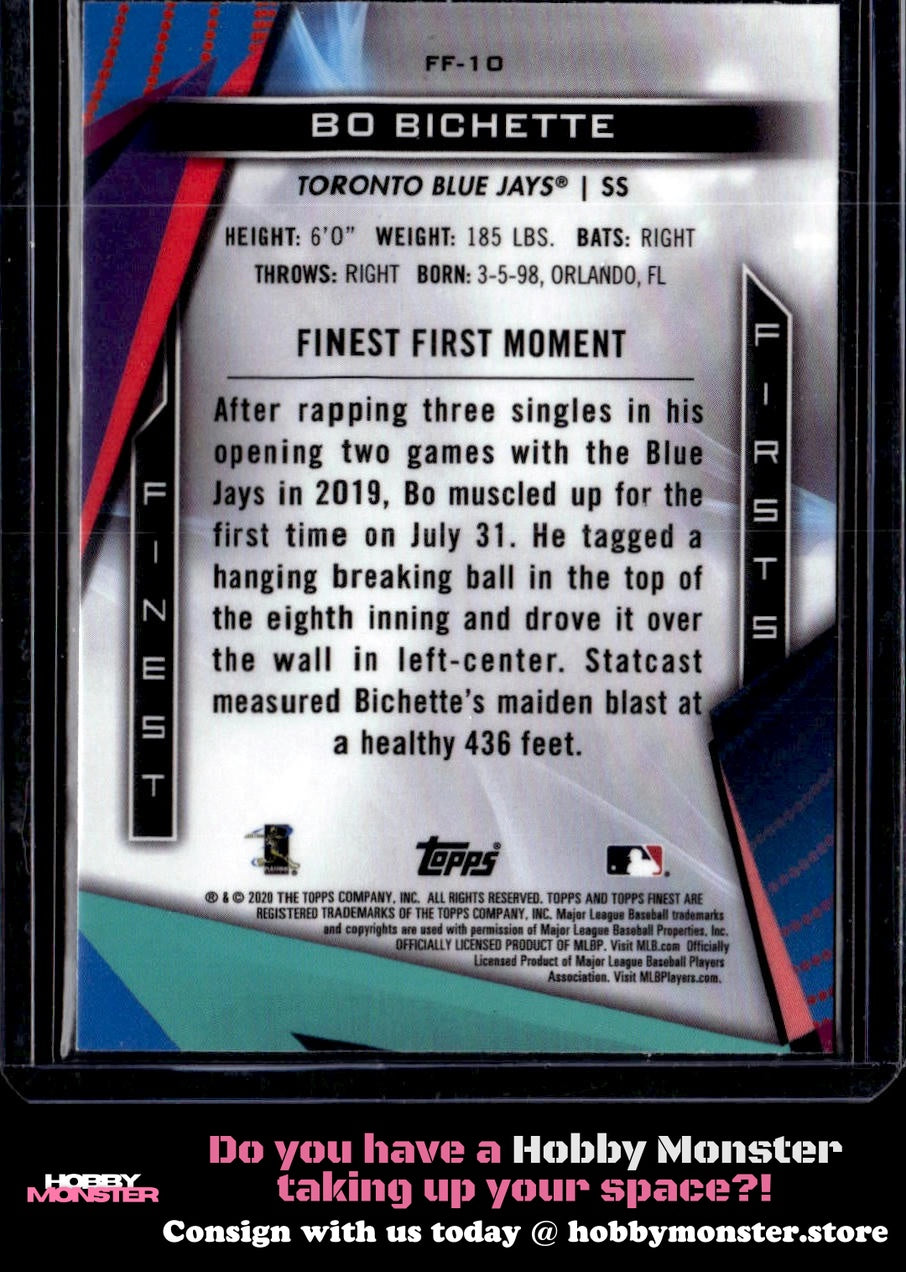 2020 Finest Bo Bichette Finest Firsts Toronto Blue Jays