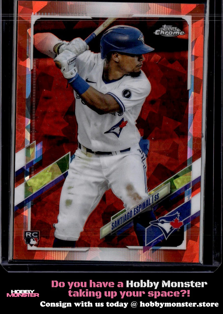 2021 Topps Chrome Sapphire Santiago Espinal Orange Rookie #/25 Blue Jays