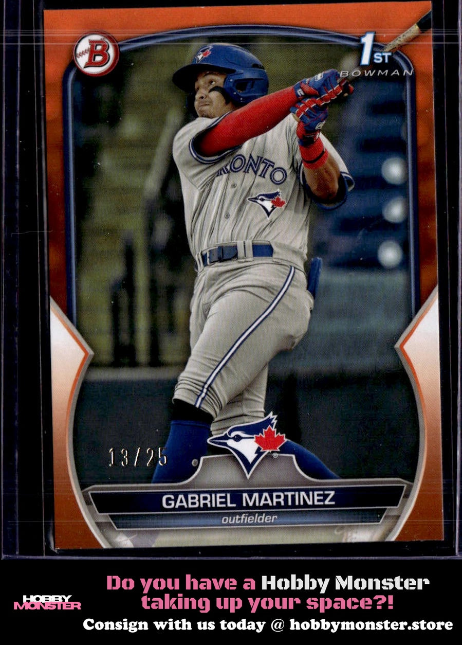 2023 Bowman Gabriel Martinez Prospects Orange #/25 Toronto Blue Jays