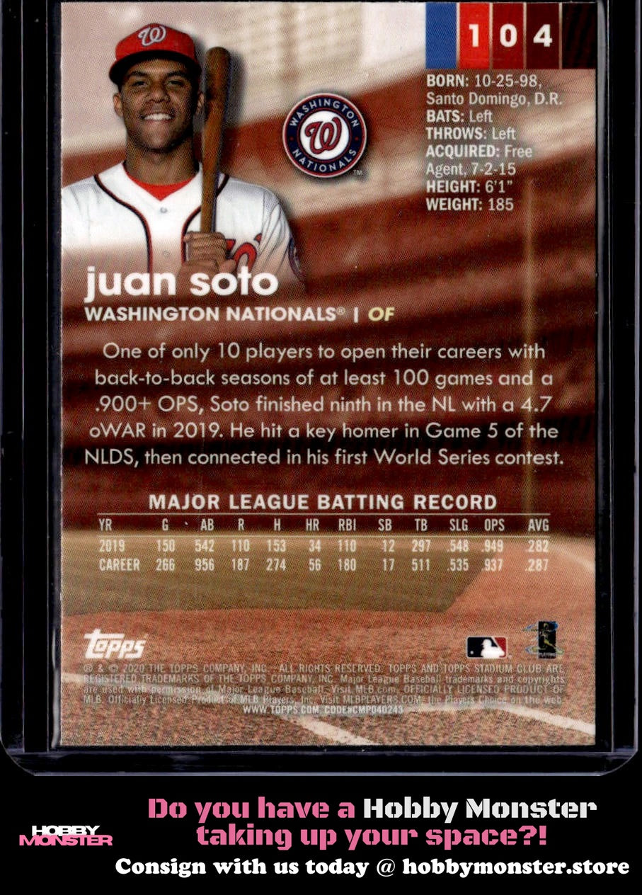 2020 Stadium Club Chrome Juan Soto Washington Nationals