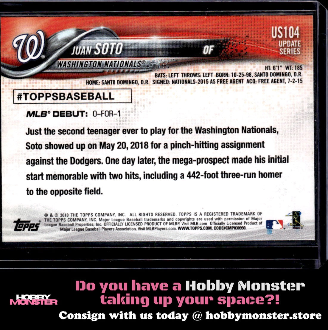 2018 Topps Update Juan Soto Washington Nationals