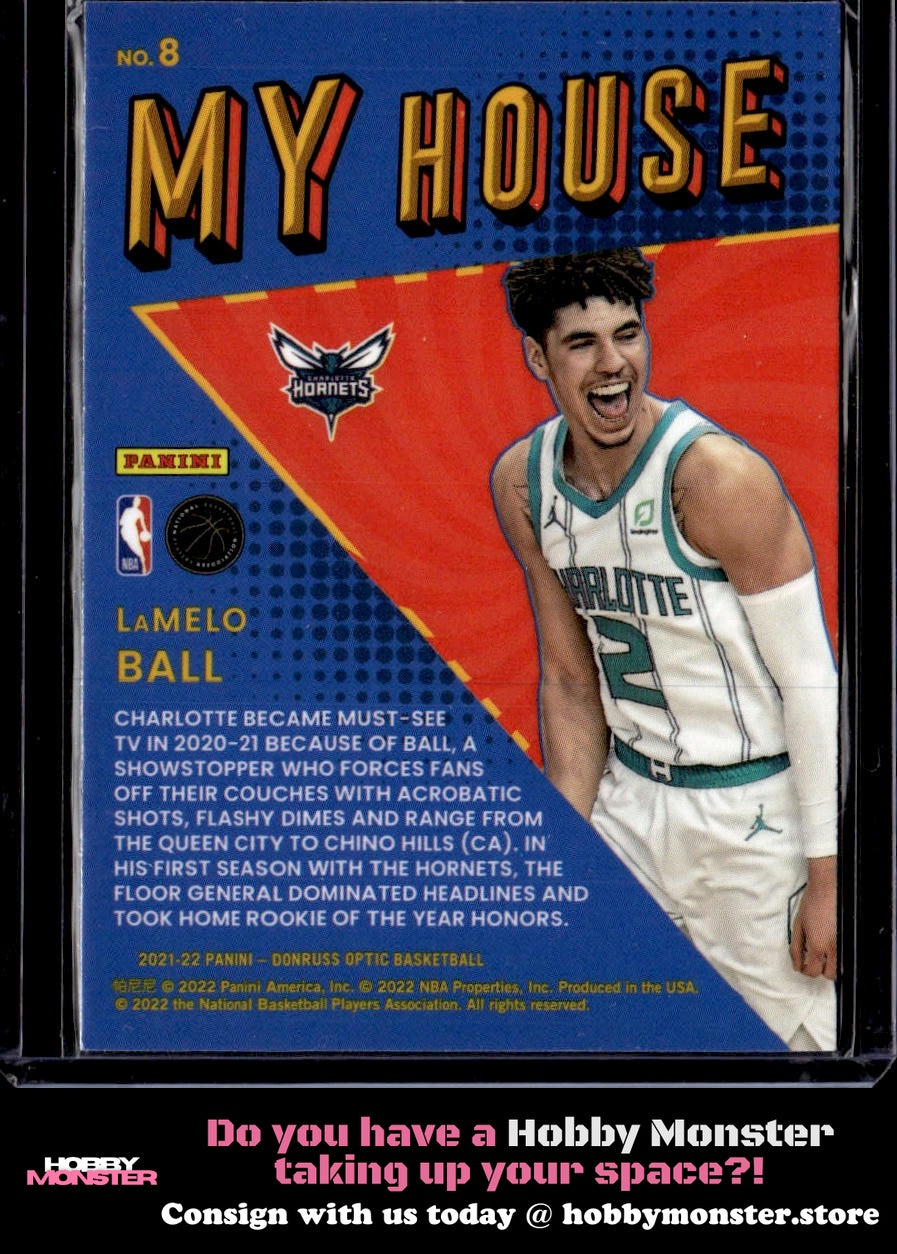 2021-22 Donruss Optic LaMelo Ball My House Purple Charlotte Hornets