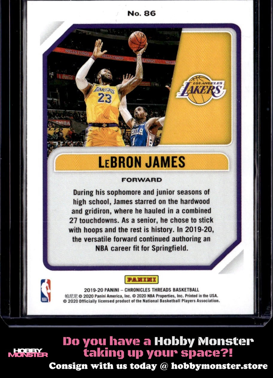 2019-20 Panini Chronicles LeBron James Threads Los Angeles Lakers