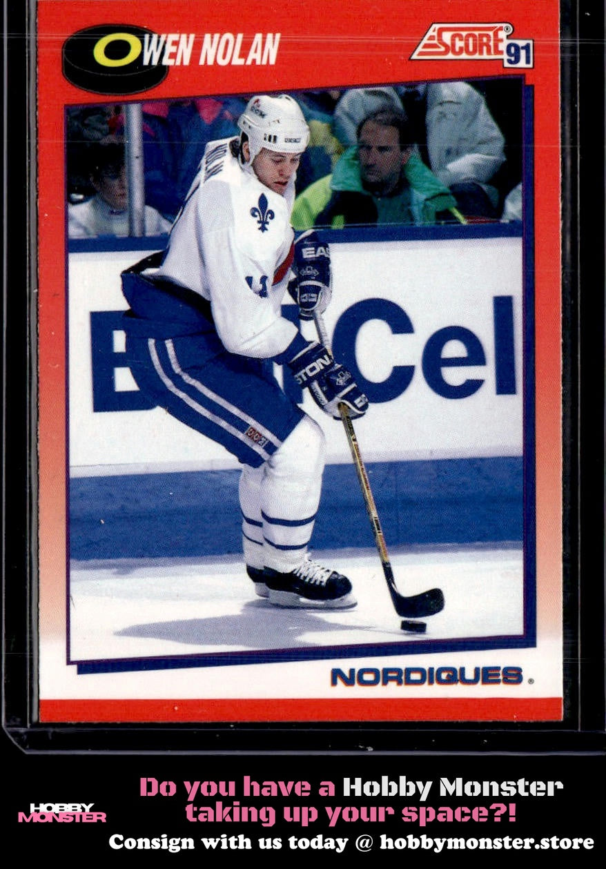 1991-92 Score Canadian Bilingual Owen Nolan Quebec Nordiques