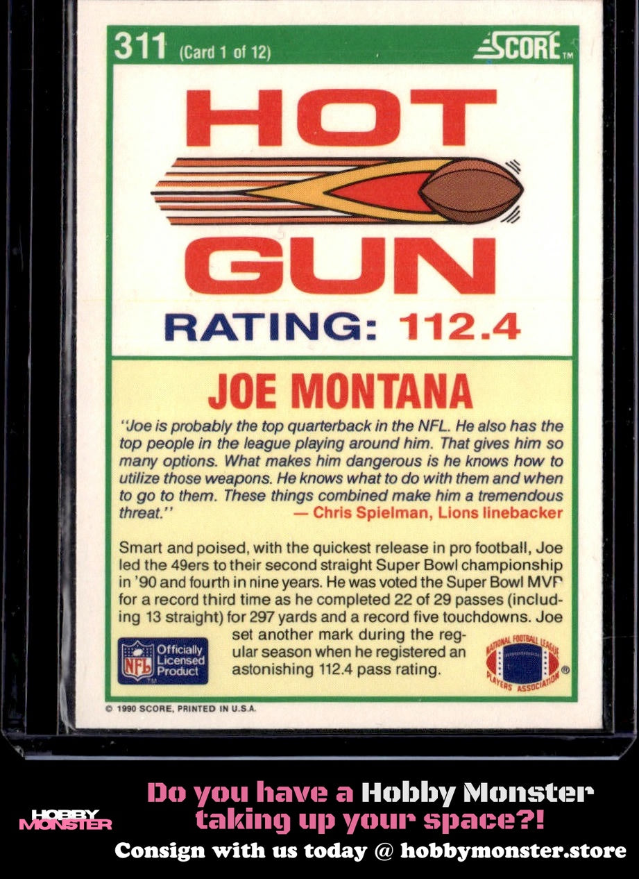 1990 Score Joe Montana San Francisco 49ers