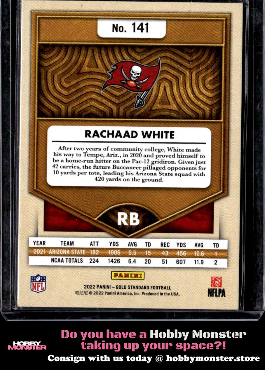 2022 Panini Gold Standard Rachaad White Rookie #/99 Tampa Bay Buccaneers
