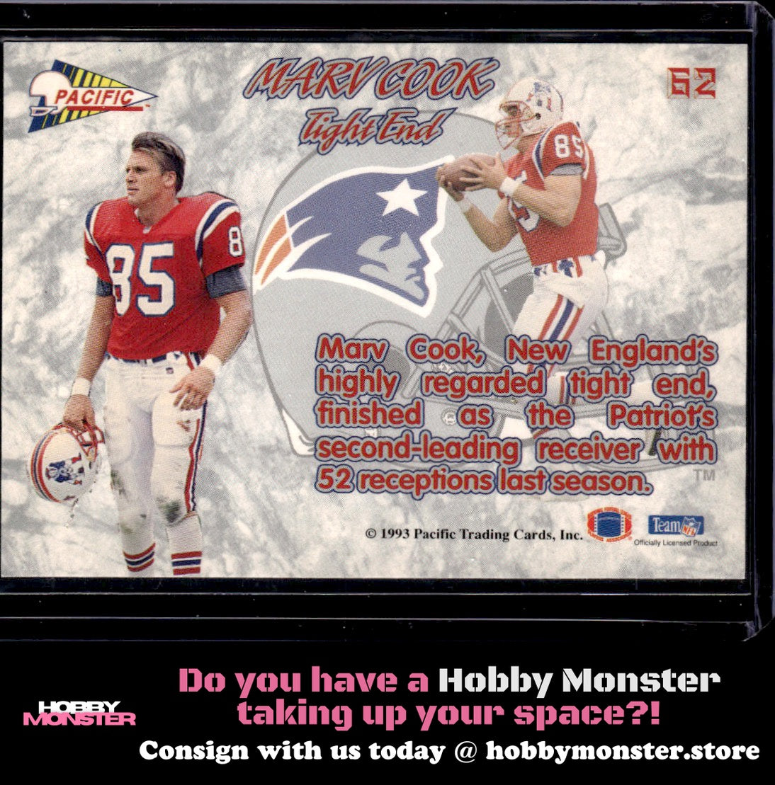 1993 Pacific Prisms Marv Cook New England Patriots