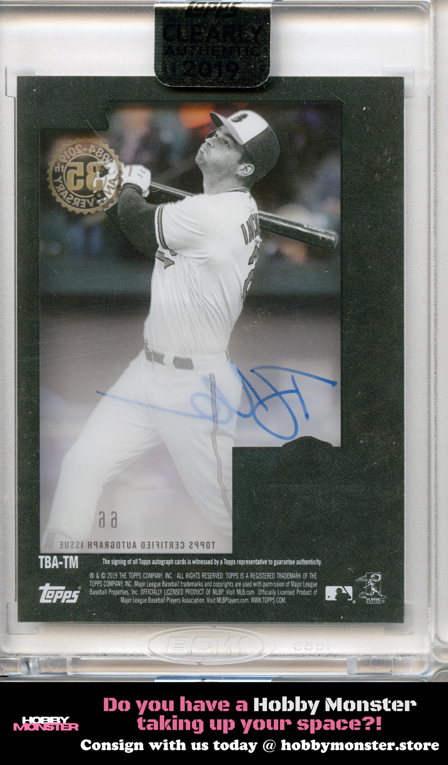 2019 Topps Clearly Authentic Trey Mancini 1984 Black Auto #/75 Baltimore Orioles