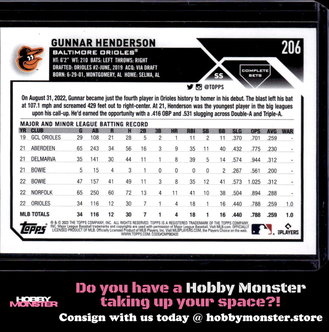 2023 Topps Gunnar Henderson Rookie Variations Baltimore Orioles