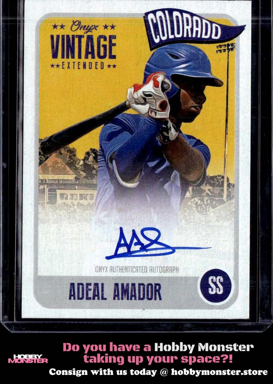 2020 Onyx Vintage Extended Adael Amador Autographs Blue Auto Colorado Rockies