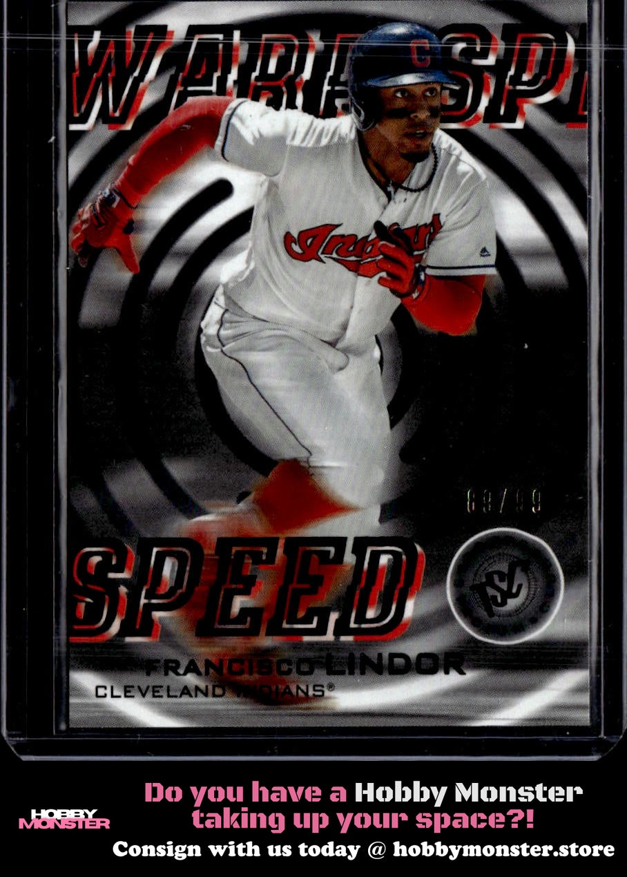 2019 Stadium Club Francisco Lindor Warp Speed Black #/99 Cleveland Indians