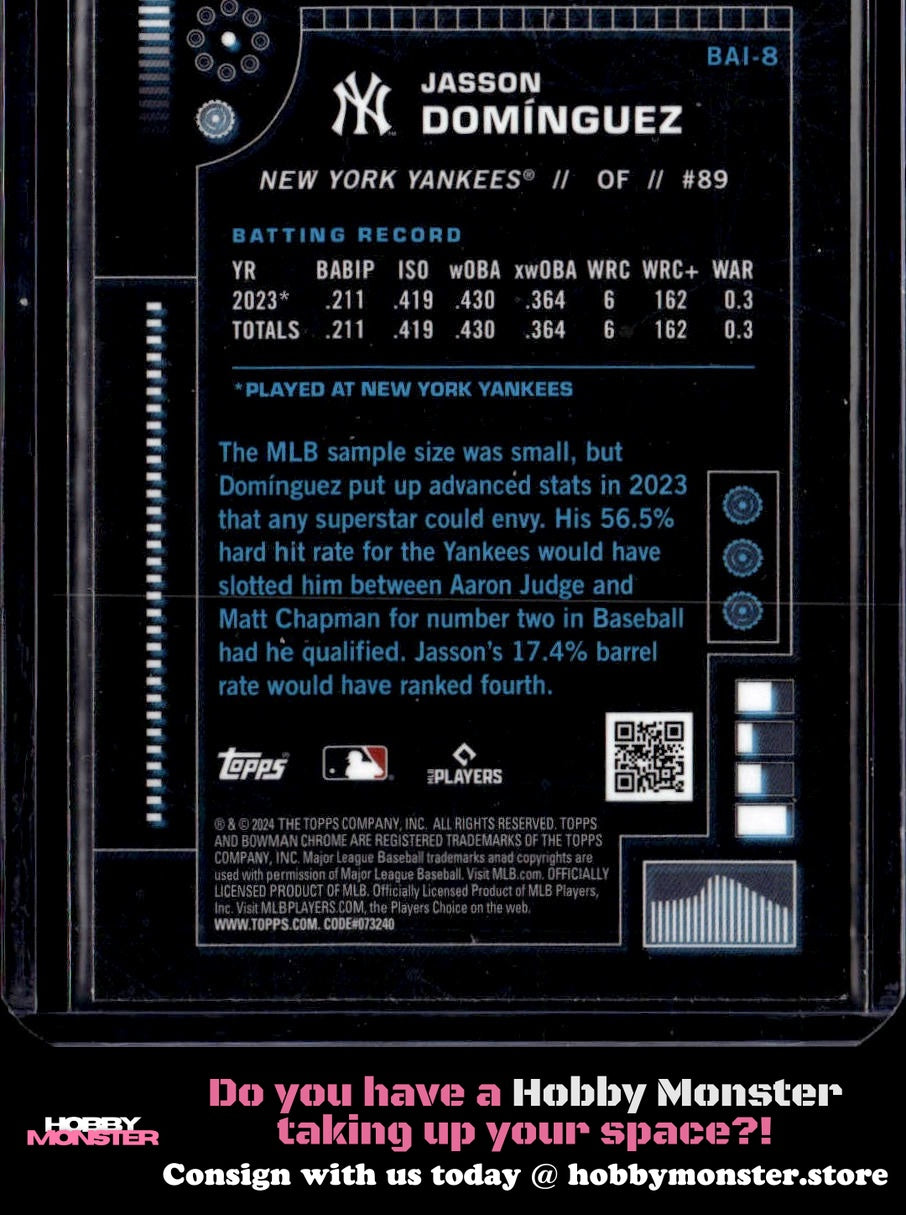 2024 Bowman Jasson Domínguez Bowman A.I. New York Yankees