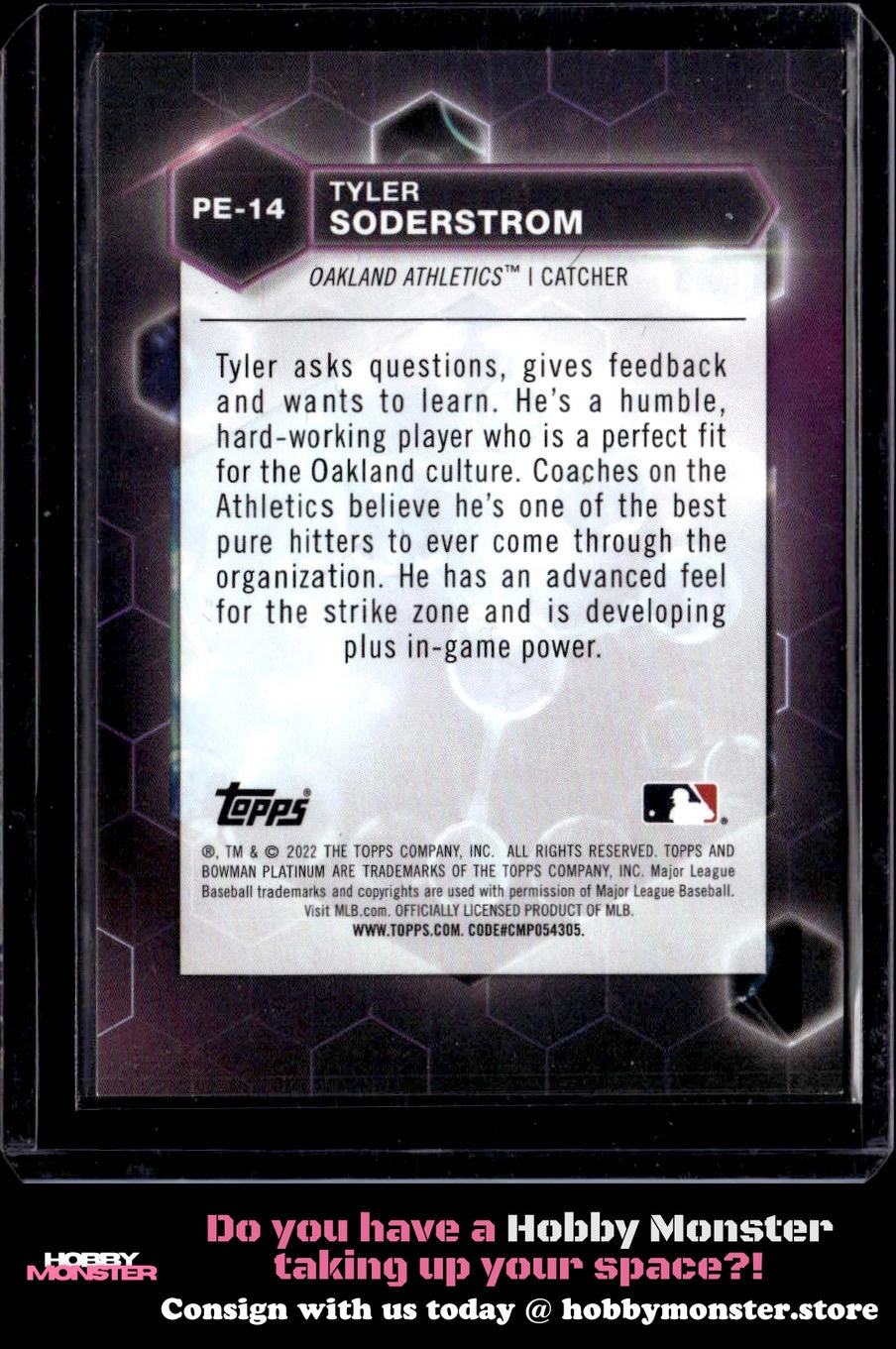 2022 Bowman Platinum Tyler Soderstrom Precious Elements Orange #/25 Athletics