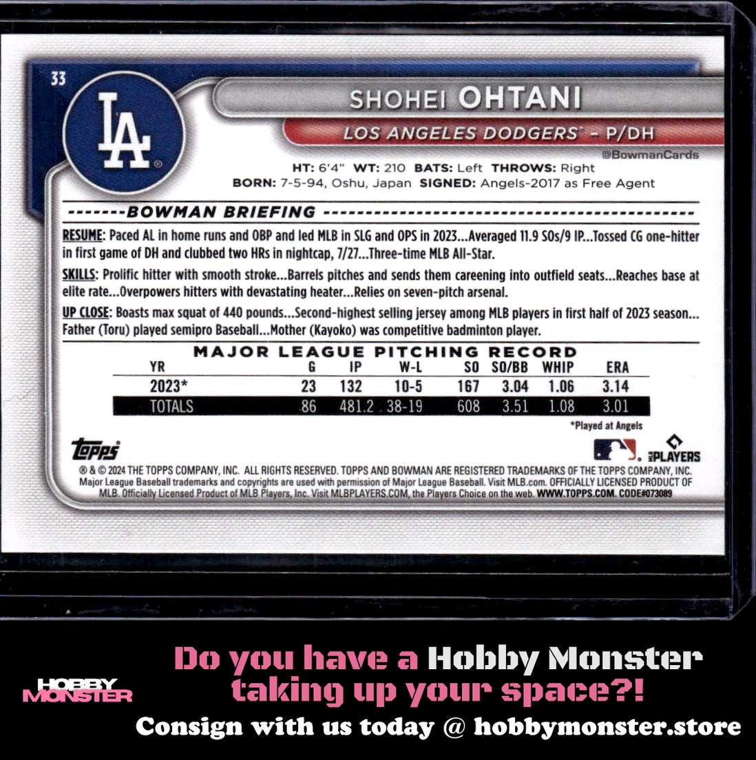 2024 Bowman Shohei Ohtani Los Angeles Dodgers B