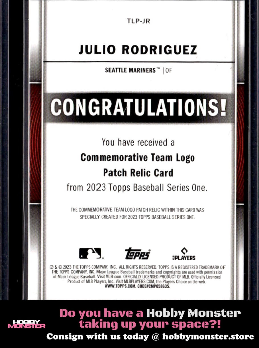 2023 Topps Julio Rodriguez Team Logo Commemorative Patch Seattle Mariners