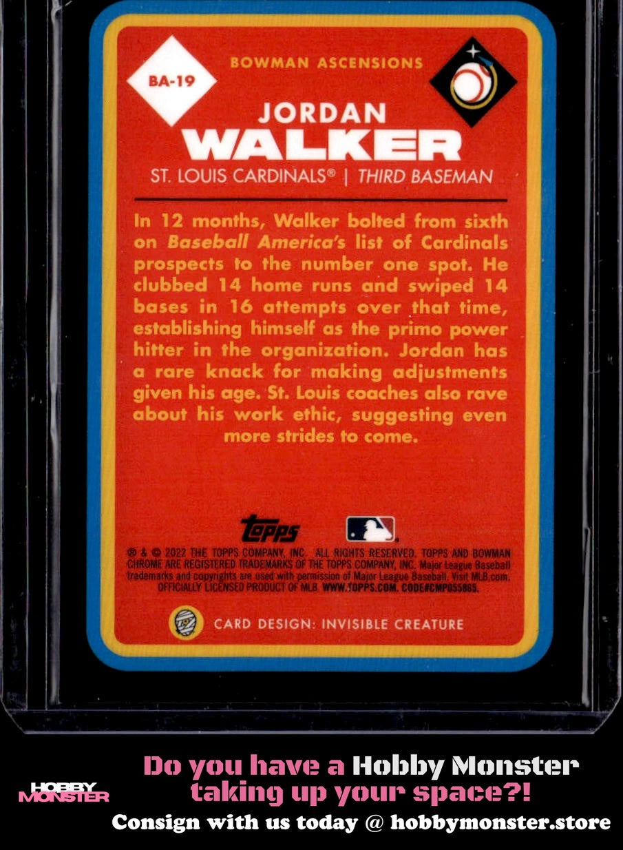2022 Bowman Chrome Jordan Walker Bowman Ascensions St. Louis Cardinals