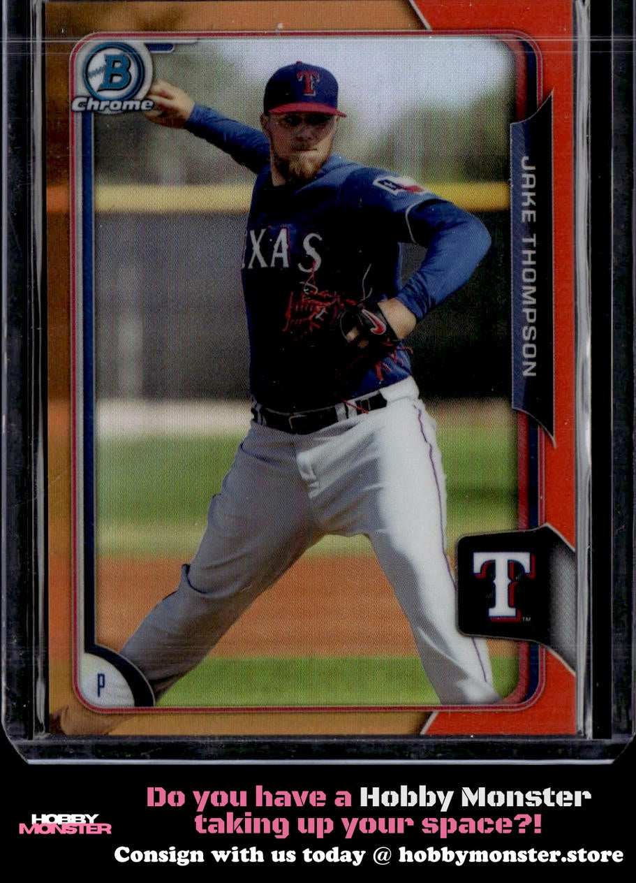 2015 Bowman Chrome Jake Thompson Prospects Orange Refractors #/25 Texas Rangers