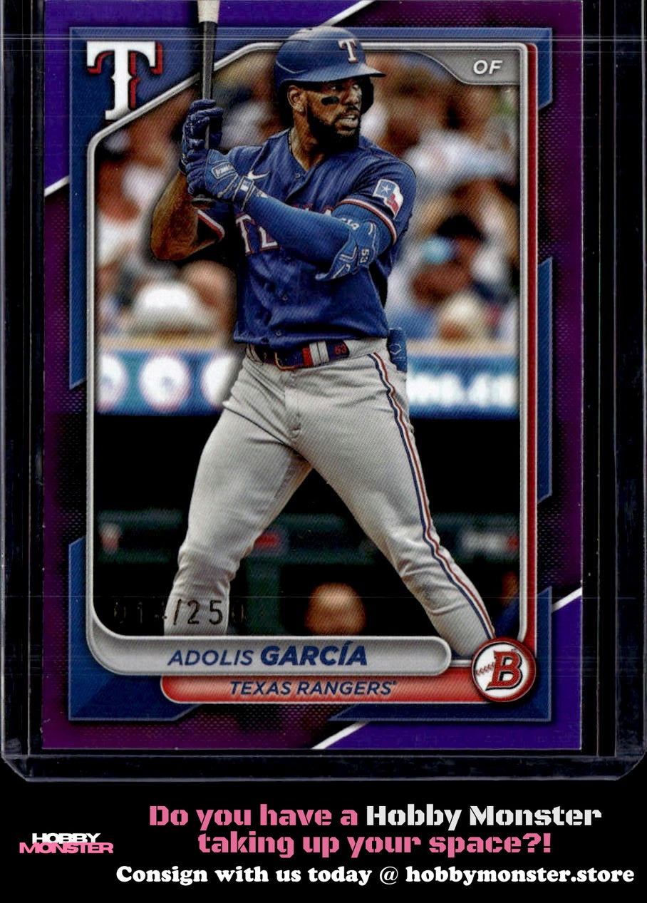 2024 Bowman Adolis Garcia Purple #/250 Texas Rangers