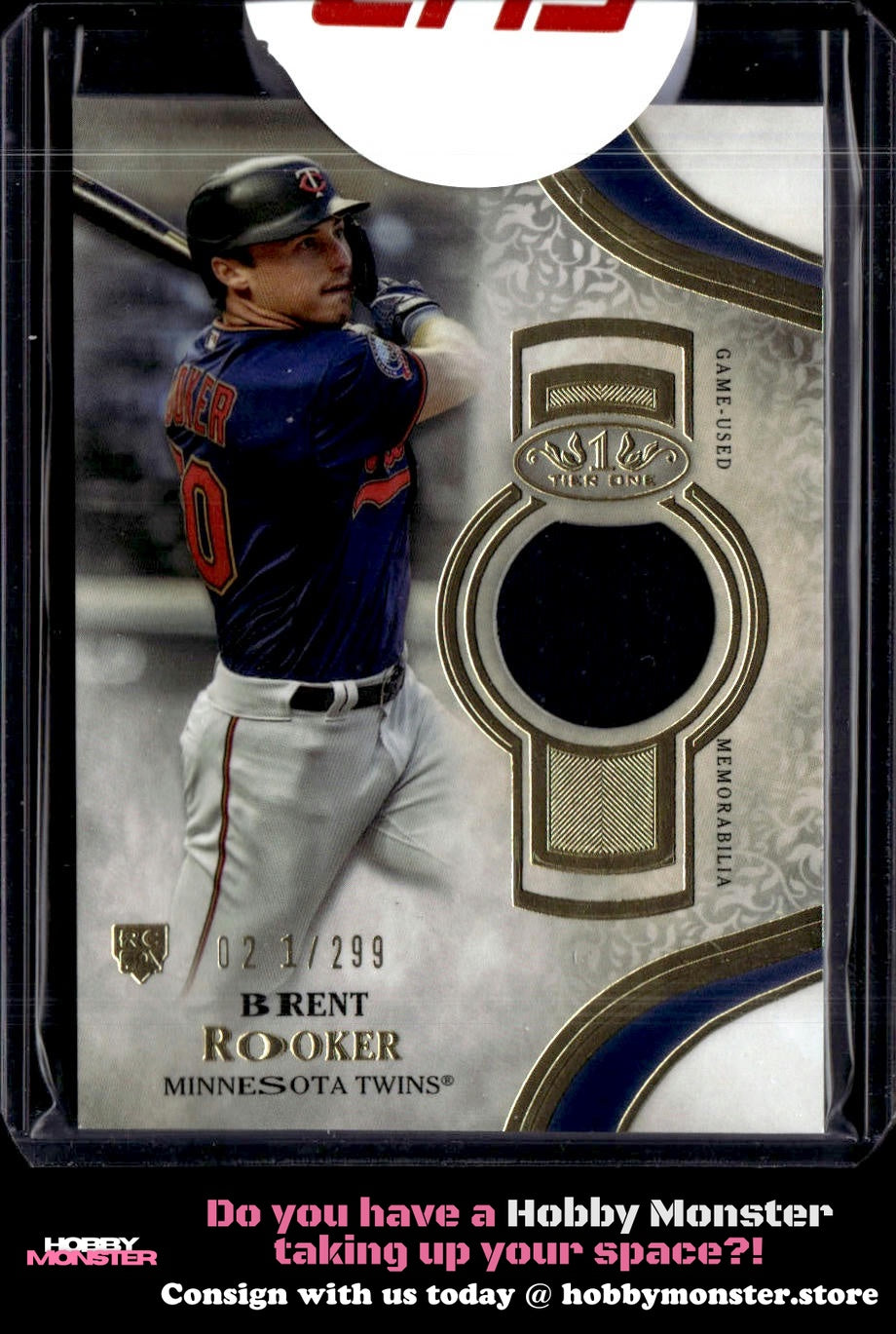 2021 Topps Tier One - Tier One Relics Brent Rooker #/299 Minnesota Twins