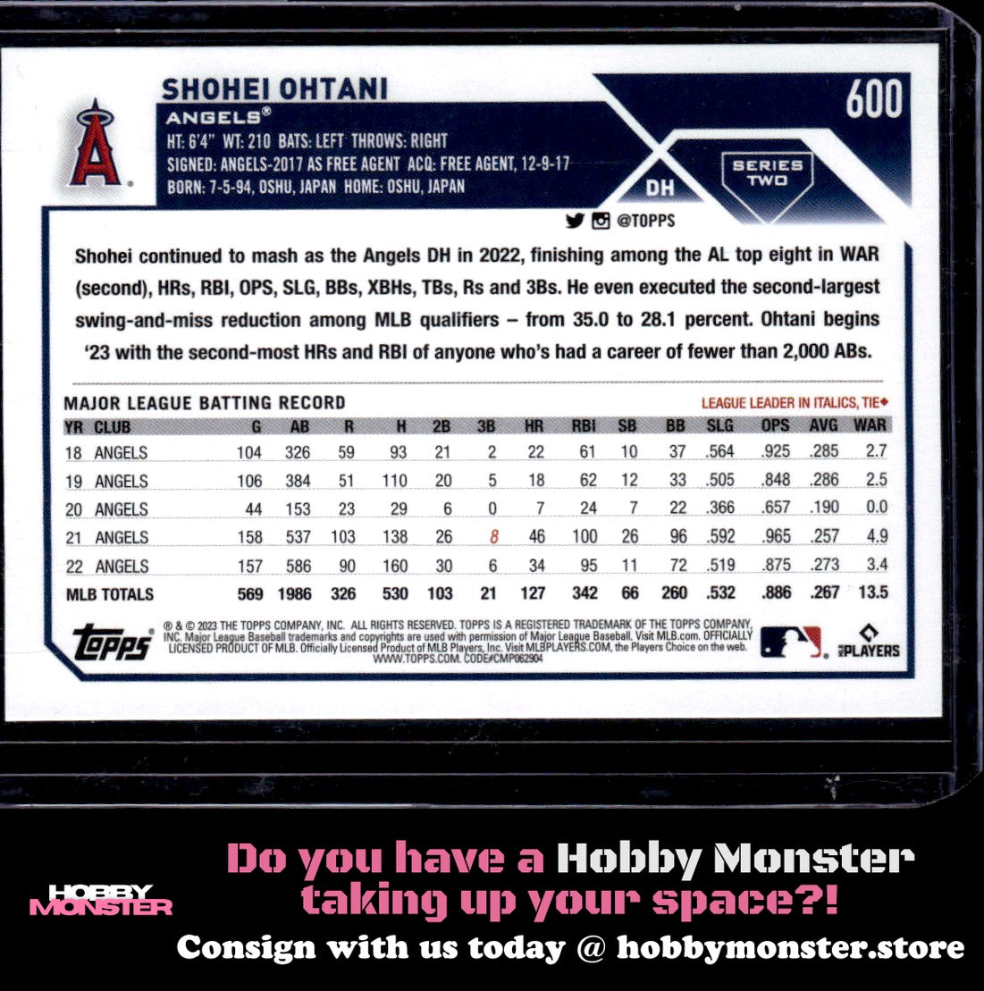 2023 Topps Shohei Ohtani Los Angeles Angels