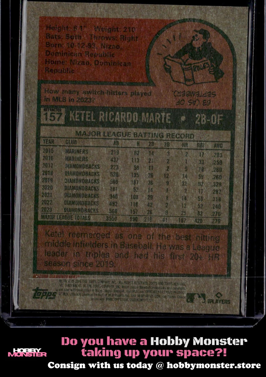 2024 Topps Heritage Ketel Marte Chrome Refractor #/575 Arizona Diamondbacks