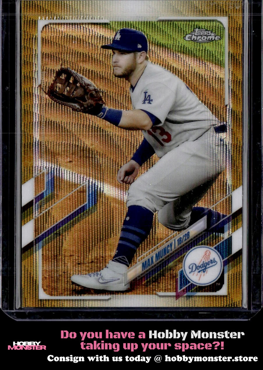 2021 Topps Chrome Max Muncy Gold Wave Refractor #/50 Los Angeles Dodgers