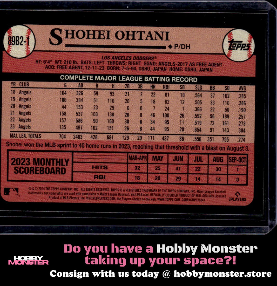 2024 Topps Shohei Ohtani 1989 Los Angeles Dodgers