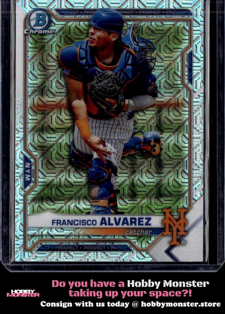 2021 Bowman Francisco Alvarez Chrome Prospects Mojo Refractor New York Mets B