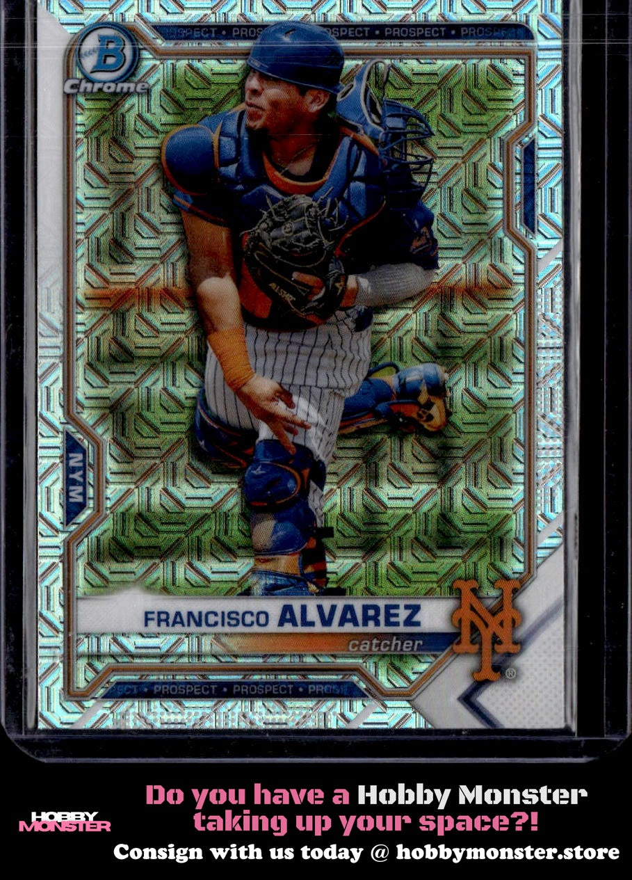 2021 Bowman Francisco Alvarez Chrome Prospects Mojo Refractor New York Mets