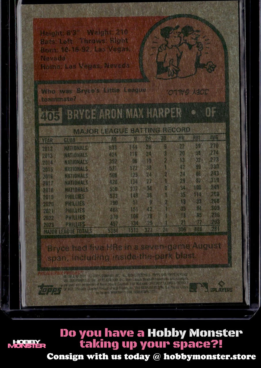 2024 Topps Heritage Bryce Harper Chrome Refractor #/575 Philadelphia Phillies