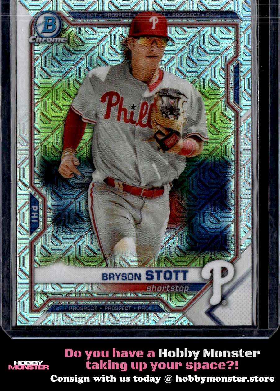 2021 Bowman Bryson Stott Chrome Prospects Mojo Refractor Philadelphia Phillies